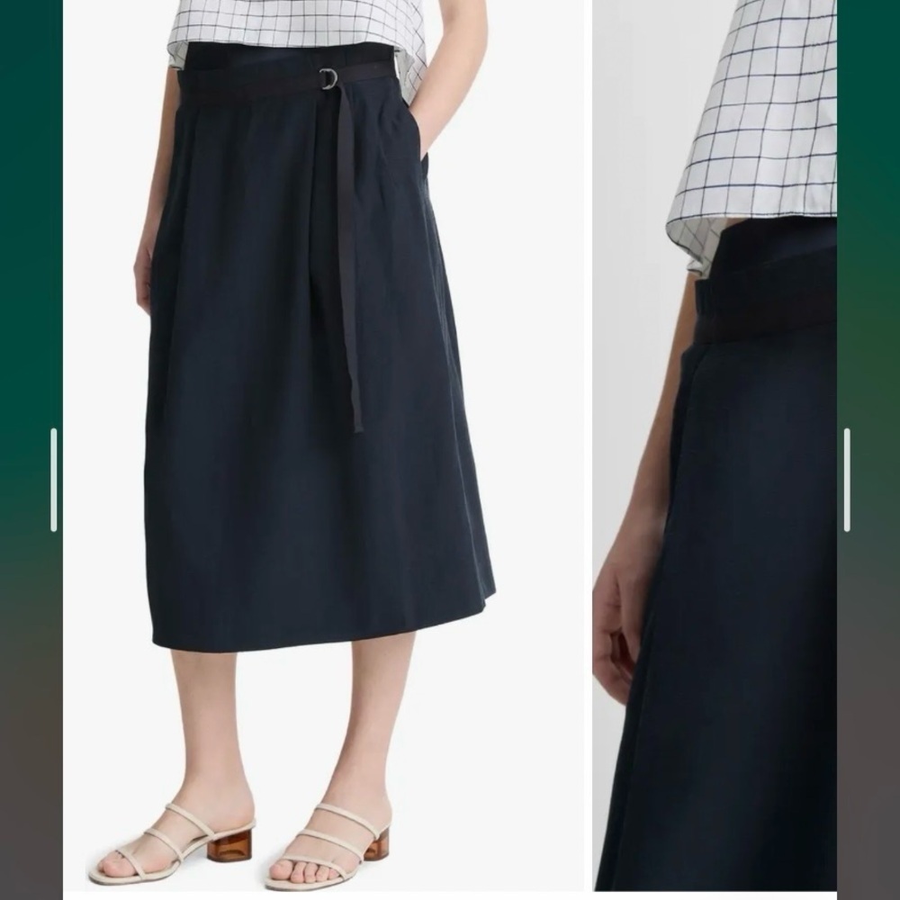 Vince Belted Midi Skirt in Coastal - Picture 2 of 12